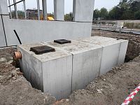 Areál DACHSER Kladno, betonová nádrž na dešťovou vodu, NOD10, NO 20, NOP10, db betonové jímky